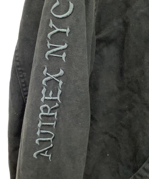 AVIREX（アヴィレックス）AVIREX (アヴィレックス) LEATHER PATCH DUCK HOOD JACKET ブラック サイズ:Mの古着・服飾アイテム