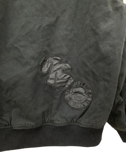 AVIREX（アヴィレックス）AVIREX (アヴィレックス) LEATHER PATCH DUCK HOOD JACKET ブラック サイズ:Mの古着・服飾アイテム