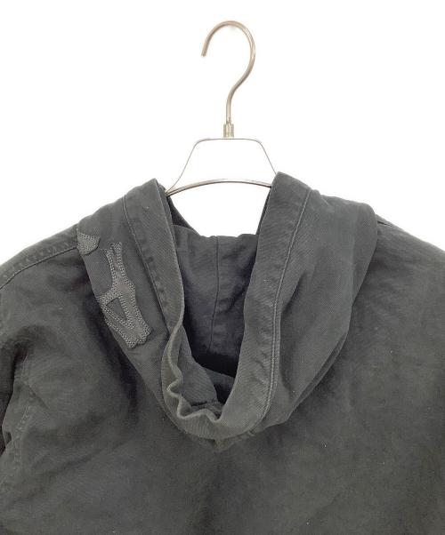 AVIREX（アヴィレックス）AVIREX (アヴィレックス) LEATHER PATCH DUCK HOOD JACKET ブラック サイズ:Mの古着・服飾アイテム