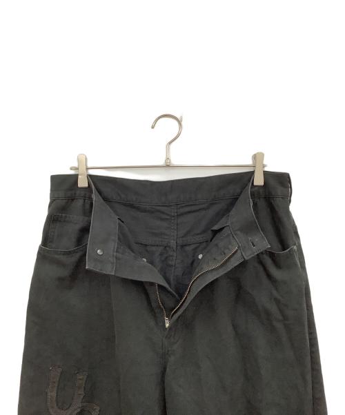 AVIREX（アヴィレックス）AVIREX (アヴィレックス) LEATHER PATCH DUCK DOUBLE KNEE PANTS ブラック サイズ:XLの古着・服飾アイテム
