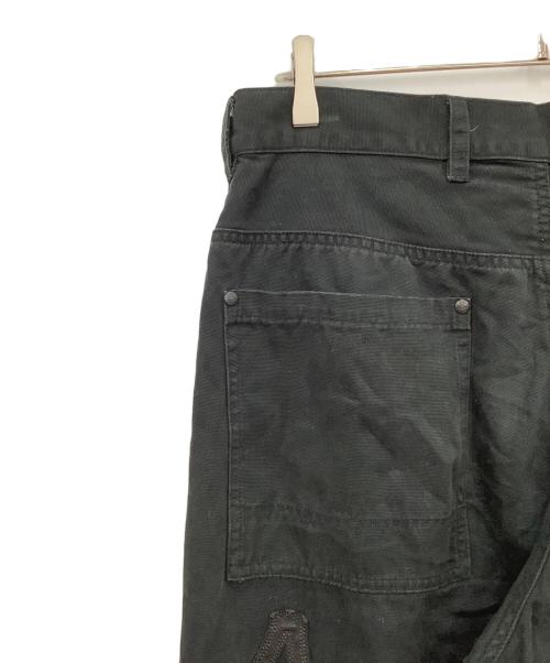 AVIREX（アヴィレックス）AVIREX (アヴィレックス) LEATHER PATCH DUCK DOUBLE KNEE PANTS ブラック サイズ:XLの古着・服飾アイテム