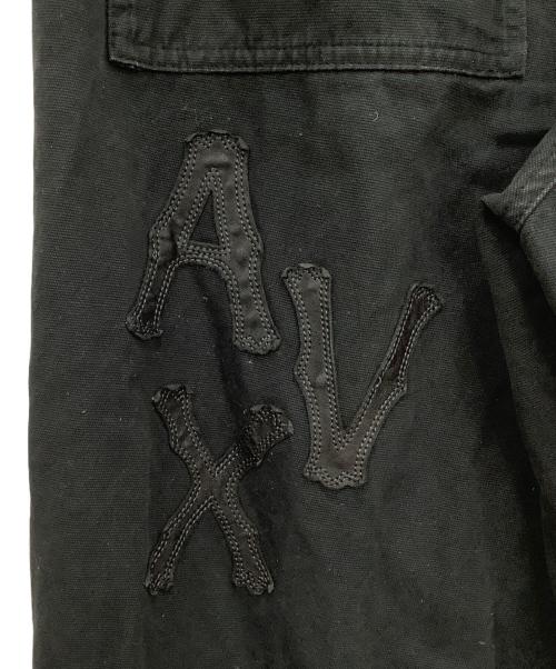 AVIREX（アヴィレックス）AVIREX (アヴィレックス) LEATHER PATCH DUCK DOUBLE KNEE PANTS ブラック サイズ:XLの古着・服飾アイテム