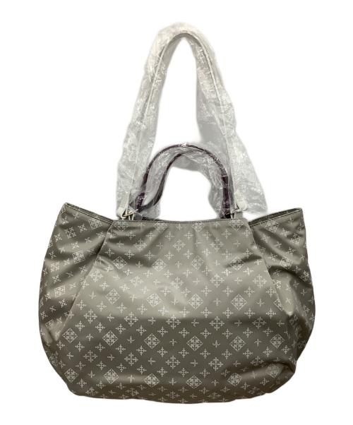 russet（ラシット）russet (ラシット) ダブルハンドルトートバッグ グレー×ホワイトの古着・服飾アイテム