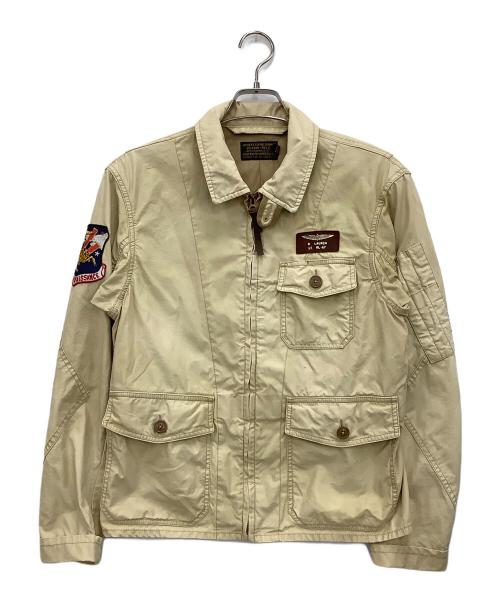 POLO RALPH LAUREN（ポロ・ラルフローレン）POLO RALPH LAUREN (ポロ・ラルフローレン) サマーフライトジャケット ベージュ サイズ:Sの古着・服飾アイテム