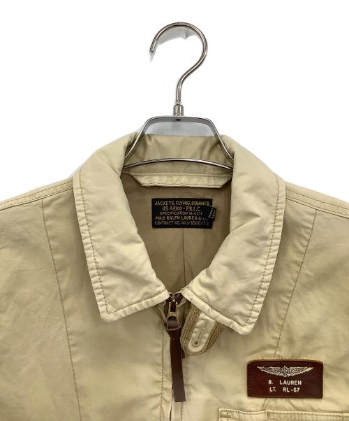 POLO RALPH LAUREN（ポロ・ラルフローレン）POLO RALPH LAUREN (ポロ・ラルフローレン) サマーフライトジャケット ベージュ サイズ:Sの古着・服飾アイテム