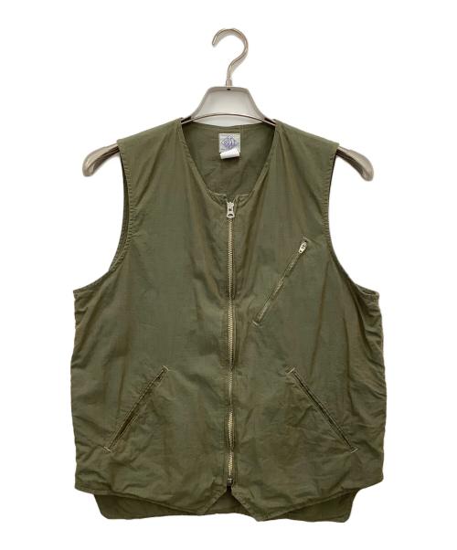 POST O'ALLS（ポストオーバーオールズ）POST O'ALLS (ポストオーバーオールズ) ジップベスト グリーン サイズ:Sの古着・服飾アイテム