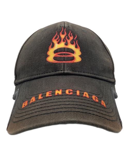 BALENCIAGA（バレンシアガ）BALENCIAGA (バレンシアガ) Burning Unity Cap ダークブラウンの古着・服飾アイテム