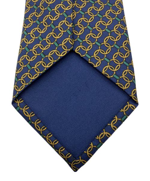 HERMES（エルメス）HERMES (エルメス) ネクタイ ネイビー×イエロー サイズ:-の古着・服飾アイテム