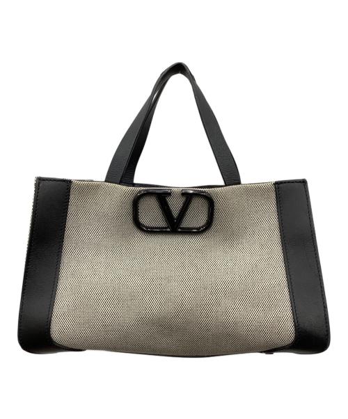VALENTINO GARAVANI（ヴァレンティノ・ガラヴァーニ）VALENTINO GARAVANI (ヴァレンティノ・ガラヴァーニ) 2WAYバッグ ベージュ×ブラックの古着・服飾アイテム