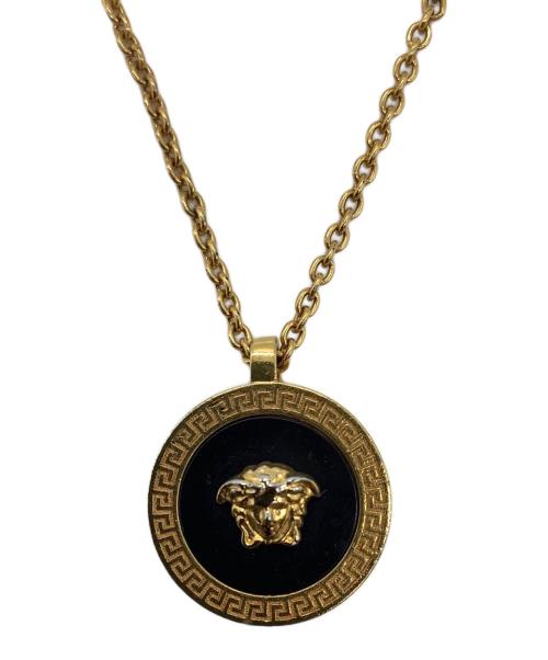VERSACE（ヴェルサーチ）VERSACE (ヴェルサーチ) ネックレス ブラック×ゴールドの古着・服飾アイテム