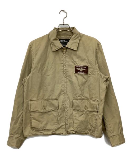 AVIREX（アヴィレックス）AVIREX (アヴィレックス) ジップアップジャケット ベージュ サイズ:XLの古着・服飾アイテム
