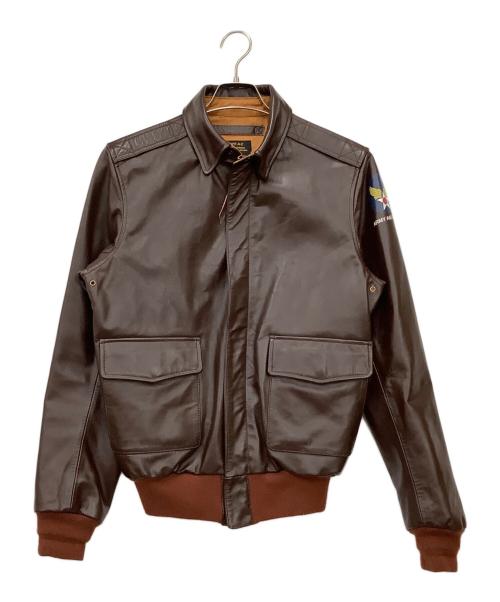 HOUSTON（ヒューストン）HOUSTON (ヒューストン) A-2レザージャケット ブラウン サイズ:40Rの古着・服飾アイテム