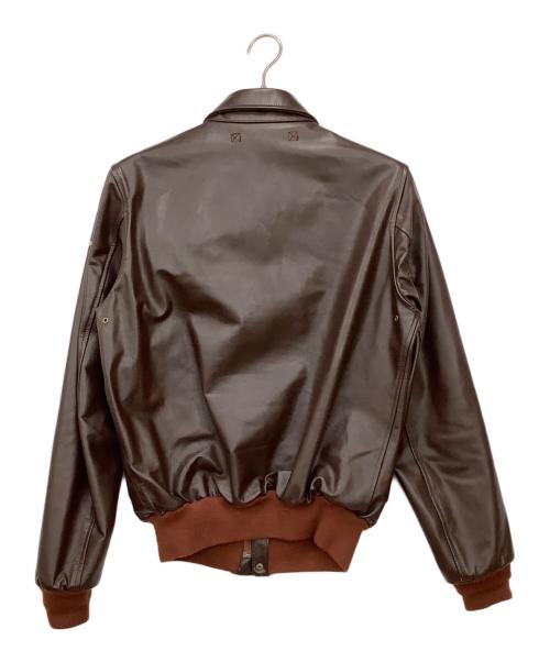 HOUSTON（ヒューストン）HOUSTON (ヒューストン) A-2レザージャケット ブラウン サイズ:40Rの古着・服飾アイテム
