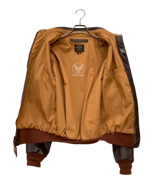 HOUSTON（ヒューストン）HOUSTON (ヒューストン) A-2レザージャケット ブラウン サイズ:40Rの古着・服飾アイテム