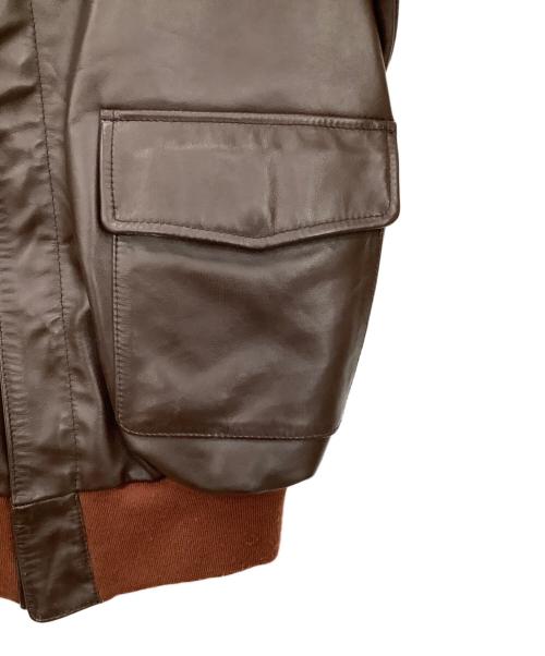 HOUSTON（ヒューストン）HOUSTON (ヒューストン) A-2レザージャケット ブラウン サイズ:40Rの古着・服飾アイテム