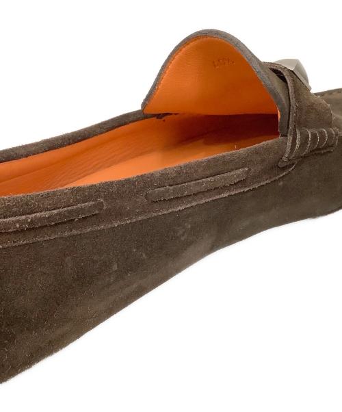 HERMES（エルメス）HERMES (エルメス) アーヴィングメドールスエードドライビングシューズ ブラウン サイズ:40 1/2の古着・服飾アイテム