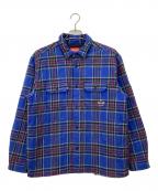 SUPREMEシュプリーム）の古着「Quilted Plaid flannel shirt」｜ブルー