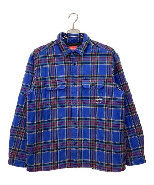 SUPREME（シュプリーム）SUPREME (シュプリーム) Quilted Plaid flannel shirt ブルー サイズ:Mの古着・服飾アイテム