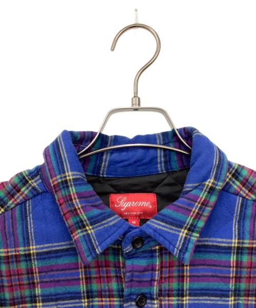 SUPREME（シュプリーム）SUPREME (シュプリーム) Quilted Plaid flannel shirt ブルー サイズ:Mの古着・服飾アイテム