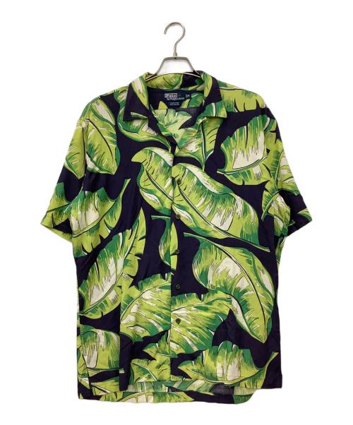 POLO RALPH LAUREN（ポロ・ラルフローレン）POLO RALPH LAUREN (ポロ・ラルフローレン) 半袖シャツ ネイビー×イエロー サイズ:Mの古着・服飾アイテム