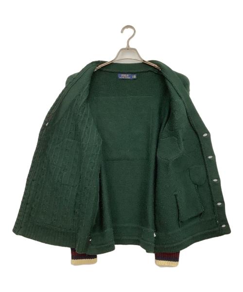 POLO RALPH LAUREN（ポロ・ラルフローレン）POLO RALPH LAUREN (ポロ・ラルフローレン) 厚手カーディガン グリーン サイズ:Lの古着・服飾アイテム