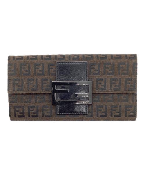 FENDI（フェンディ）FENDI (フェンディ) 長財布 ブラウン×ブラックの古着・服飾アイテム