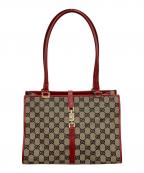 GUCCIグッチ）の古着「ハンドバッグ」｜ベージュ×レッド