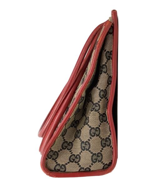 GUCCI（グッチ）GUCCI (グッチ) ハンドバッグ ベージュ×レッドの古着・服飾アイテム
