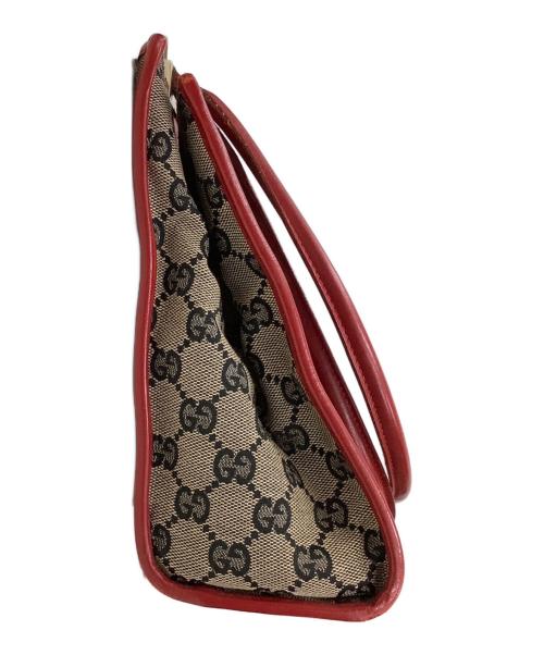 GUCCI（グッチ）GUCCI (グッチ) ハンドバッグ ベージュ×レッドの古着・服飾アイテム