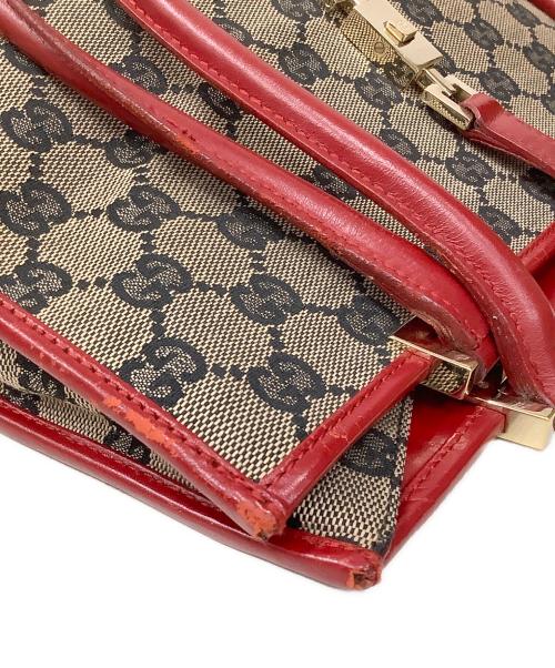 GUCCI（グッチ）GUCCI (グッチ) ハンドバッグ ベージュ×レッドの古着・服飾アイテム