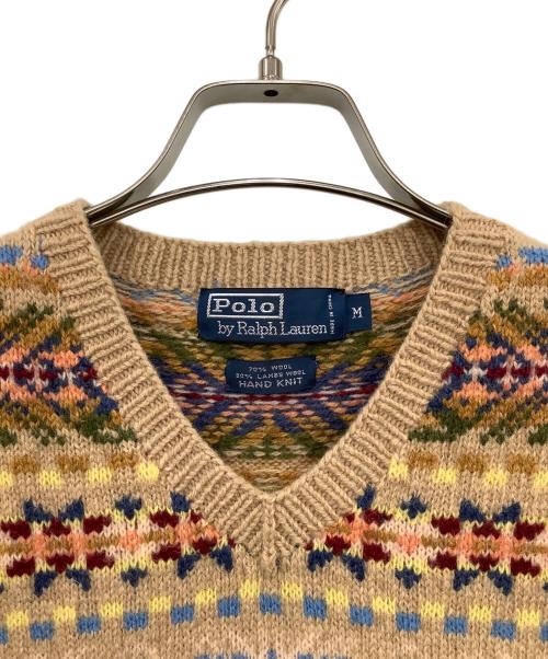 POLO RALPH LAUREN（ポロ・ラルフローレン）POLO RALPH LAUREN (ポロ・ラルフローレン) ニットベスト ブラウン サイズ:Mの古着・服飾アイテム