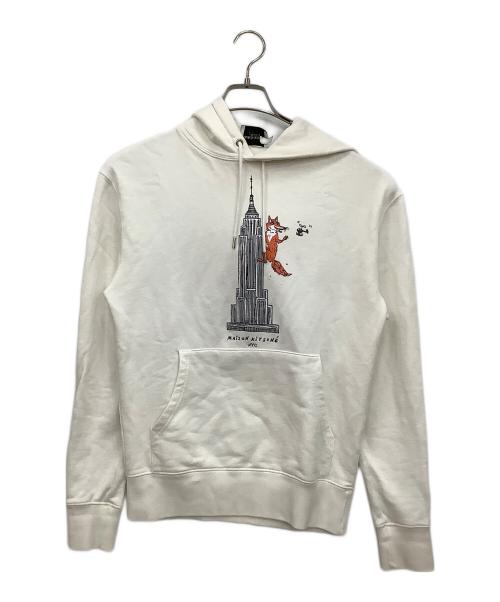maison kitsune（メゾンキツネ）MAISON KITSUNE (メゾンキツネ) プルオーバーパーカー ホワイト サイズ:Sの古着・服飾アイテム