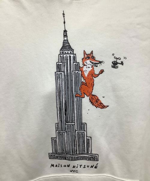 maison kitsune（メゾンキツネ）MAISON KITSUNE (メゾンキツネ) プルオーバーパーカー ホワイト サイズ:Sの古着・服飾アイテム