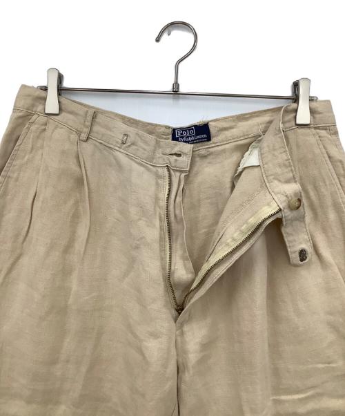POLO RALPH LAUREN（ポロ・ラルフローレン）POLO RALPH LAUREN (ポロ・ラルフローレン) リネンパンツ ベージュ サイズ:W34の古着・服飾アイテム