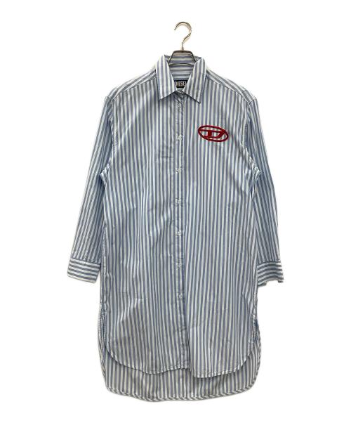 DIESEL（ディーゼル）DIESEL (ディーゼル) 長袖ワンピース ブルー×ホワイト サイズ:XSの古着・服飾アイテム