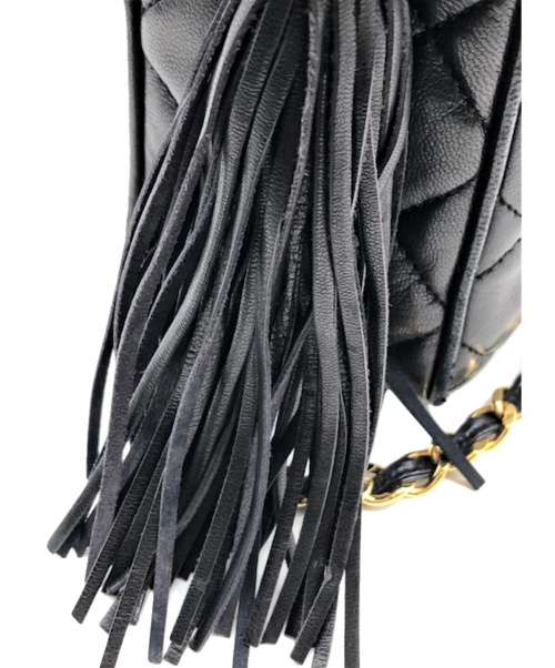 CHANEL（シャネル）CHANEL (シャネル) マトラッセ フリンジチェーンショルダーバッグ ブラック サイズ:- マトラッセ 2468258の古着・服飾アイテム