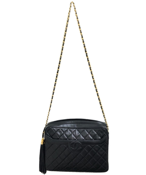CHANEL（シャネル）CHANEL (シャネル) マトラッセ フリンジチェーンショルダーバッグ ブラック サイズ:- マトラッセ 2468258の古着・服飾アイテム