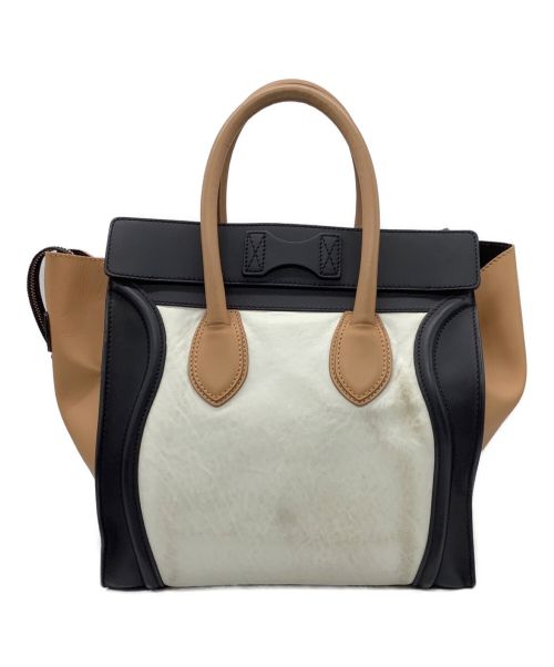 CELINE（セリーヌ）CELINE (セリーヌ) ハンドバッグ ブラック×ベージュ×ホワイト サイズ:-の古着・服飾アイテム
