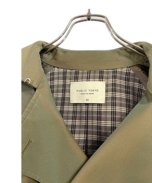 PUBLIC TOKYO（パブリックトウキョウ）PUBLIC TOKYO (パブリックトウキョウ) ハイクラストレンチコート カーキ サイズ:SIZE2の古着・服飾アイテム