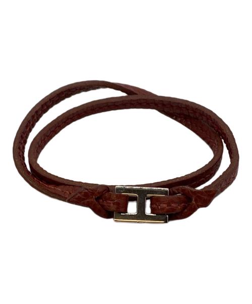 HERMES（エルメス）HERMES (エルメス) レザーブレスレット ブラウンの古着・服飾アイテム
