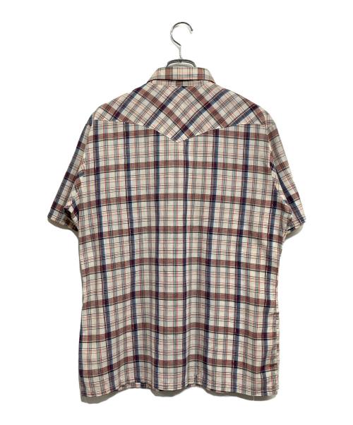 MONTGOMERY WARD（モンゴメリーワード）MONTGOMERY WARD (モンゴメリーワード) 半袖シャツ レッド×アイボリー サイズ:SIZE L-LL (US L)の古着・服飾アイテム