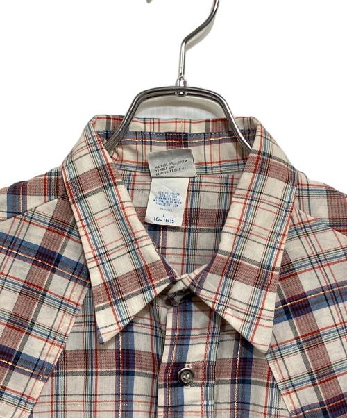 MONTGOMERY WARD（モンゴメリーワード）MONTGOMERY WARD (モンゴメリーワード) 半袖シャツ レッド×アイボリー サイズ:SIZE L-LL (US L)の古着・服飾アイテム