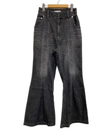 MURRAL×STUDIOUS（ミューラル×ステュディオス）の古着「ウォッシュドタックフレアデニム」｜ブラック