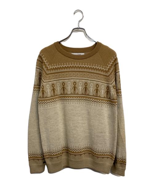 THE INOUE BROTHERS（イノウエブラザーズ）THE INOUE BROTHERS (イノウエブラザーズ) edition (エディション) アルパカ ジャカードニット ライトブラウン サイズ:SIZE Mの古着・服飾アイテム