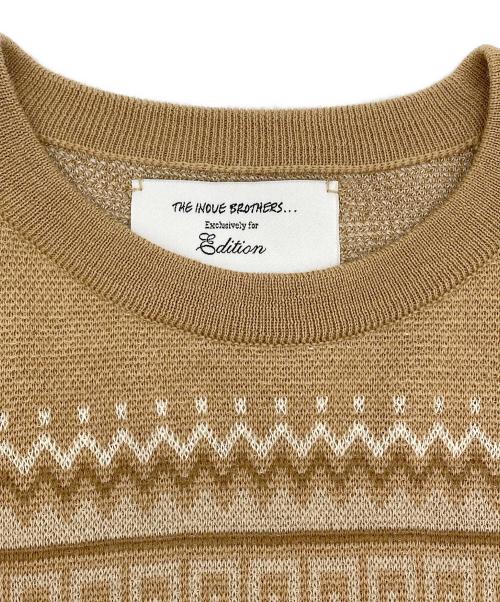THE INOUE BROTHERS（イノウエブラザーズ）THE INOUE BROTHERS (イノウエブラザーズ) edition (エディション) アルパカ ジャカードニット ライトブラウン サイズ:SIZE Mの古着・服飾アイテム
