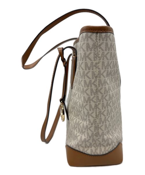 MICHAEL KORS（マイケル・コース）MICHAEL KORS (マイケルコース) ハンドバッグ ホワイト×ブラウンの古着・服飾アイテム