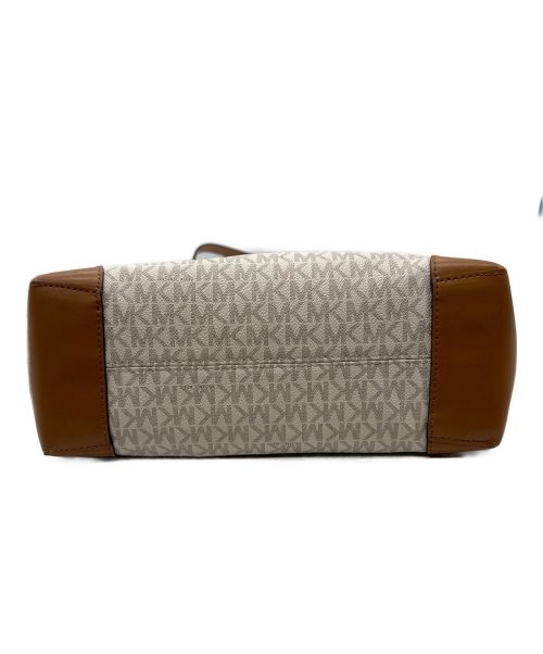 MICHAEL KORS（マイケル・コース）MICHAEL KORS (マイケルコース) ハンドバッグ ホワイト×ブラウンの古着・服飾アイテム