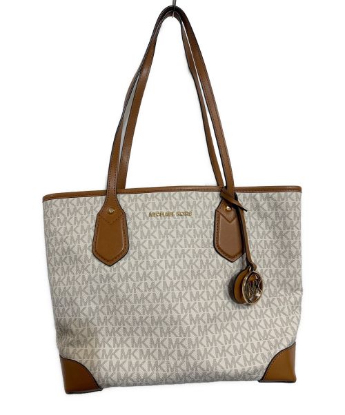 MICHAEL KORS（マイケル・コース）MICHAEL KORS (マイケルコース) ハンドバッグ ホワイト×ブラウンの古着・服飾アイテム
