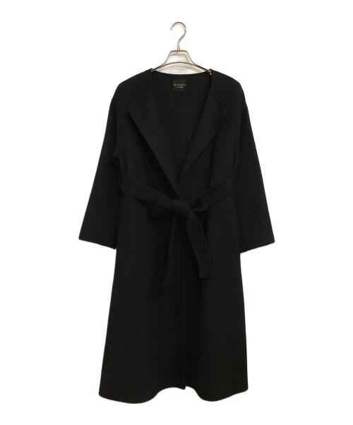 VERMEIL par iena（ヴェルメイユ パー イエナ）VERMEIL par iena (ヴェルメイユ パー イエナ) Super100’Wフェイス クルーネックコート ブラック サイズ:SIZE 38の古着・服飾アイテム