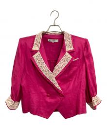 GIVENCHY（ジバンシィ）の古着「ヴィンテージリネン&レースジャケット」｜ローズピンク